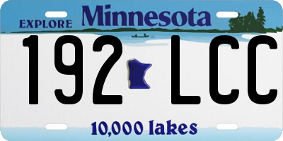 MN license plate 192LCC