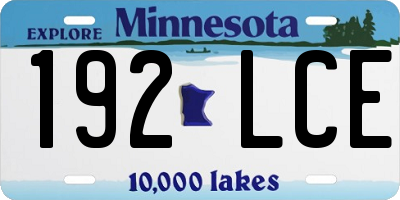 MN license plate 192LCE