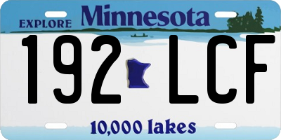 MN license plate 192LCF