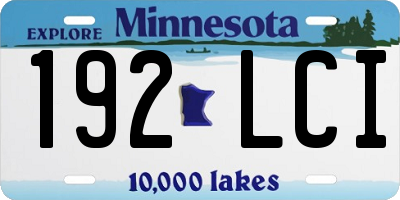 MN license plate 192LCI