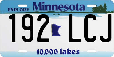 MN license plate 192LCJ
