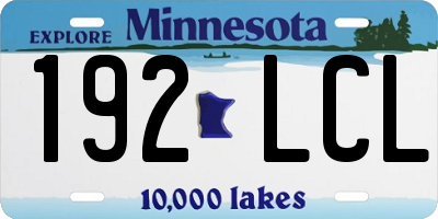 MN license plate 192LCL