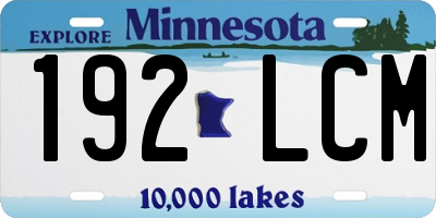 MN license plate 192LCM
