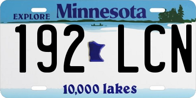 MN license plate 192LCN