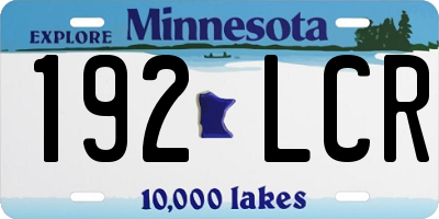 MN license plate 192LCR