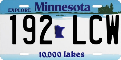 MN license plate 192LCW