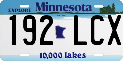 MN license plate 192LCX