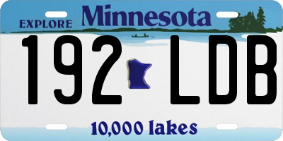 MN license plate 192LDB