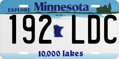 MN license plate 192LDC