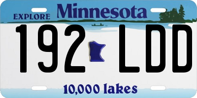 MN license plate 192LDD