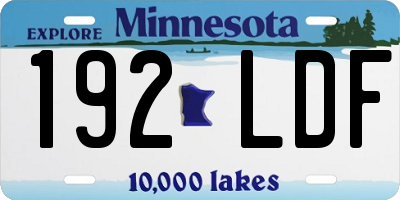 MN license plate 192LDF