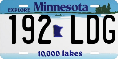 MN license plate 192LDG