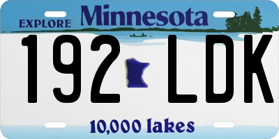 MN license plate 192LDK