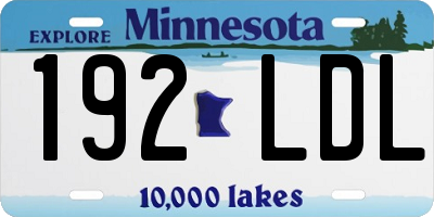 MN license plate 192LDL