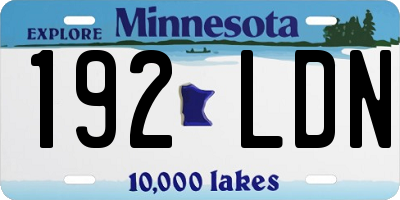 MN license plate 192LDN