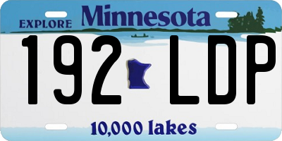 MN license plate 192LDP
