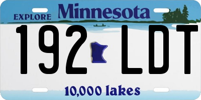MN license plate 192LDT