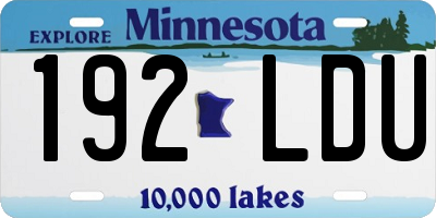 MN license plate 192LDU