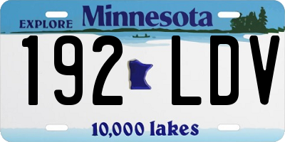 MN license plate 192LDV
