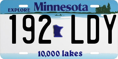 MN license plate 192LDY