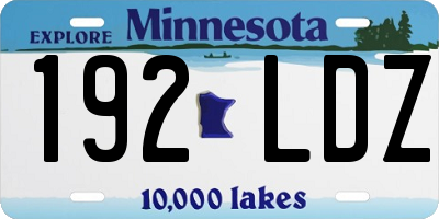 MN license plate 192LDZ