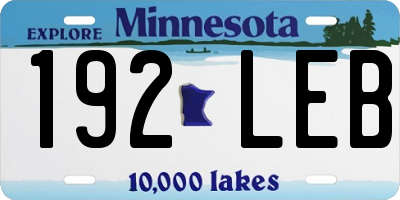 MN license plate 192LEB