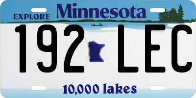 MN license plate 192LEC