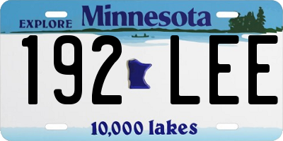 MN license plate 192LEE