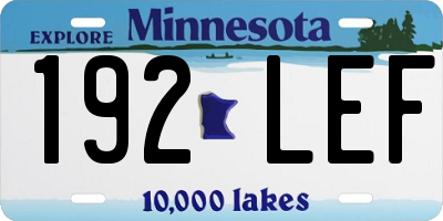 MN license plate 192LEF