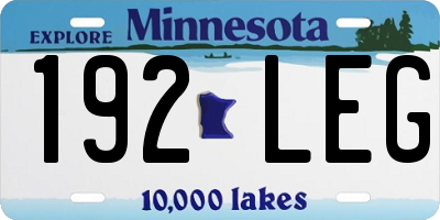 MN license plate 192LEG