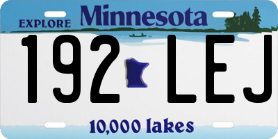 MN license plate 192LEJ