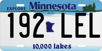 MN license plate 192LEL