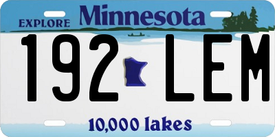 MN license plate 192LEM