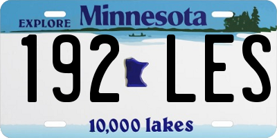 MN license plate 192LES