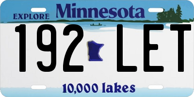 MN license plate 192LET