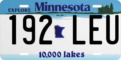 MN license plate 192LEU