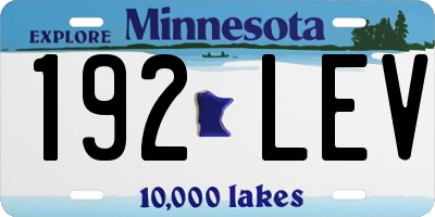MN license plate 192LEV
