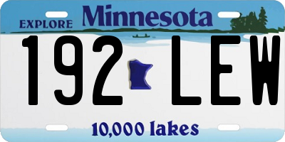 MN license plate 192LEW