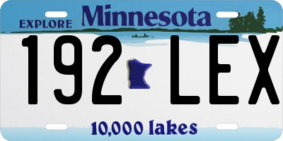 MN license plate 192LEX