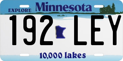 MN license plate 192LEY