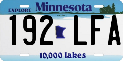 MN license plate 192LFA