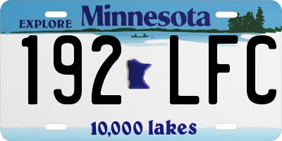 MN license plate 192LFC