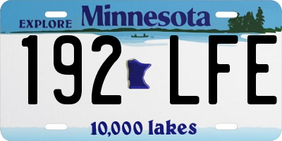 MN license plate 192LFE