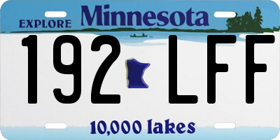 MN license plate 192LFF