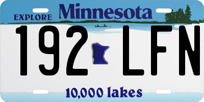 MN license plate 192LFN