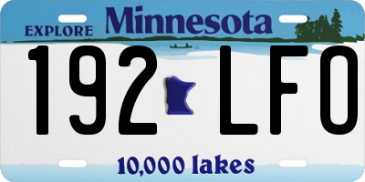 MN license plate 192LFO