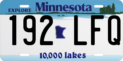 MN license plate 192LFQ