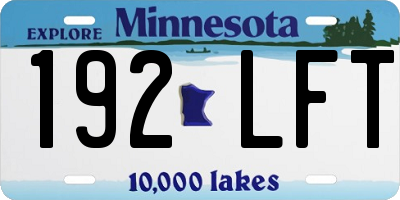 MN license plate 192LFT