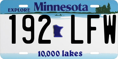 MN license plate 192LFW