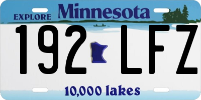MN license plate 192LFZ